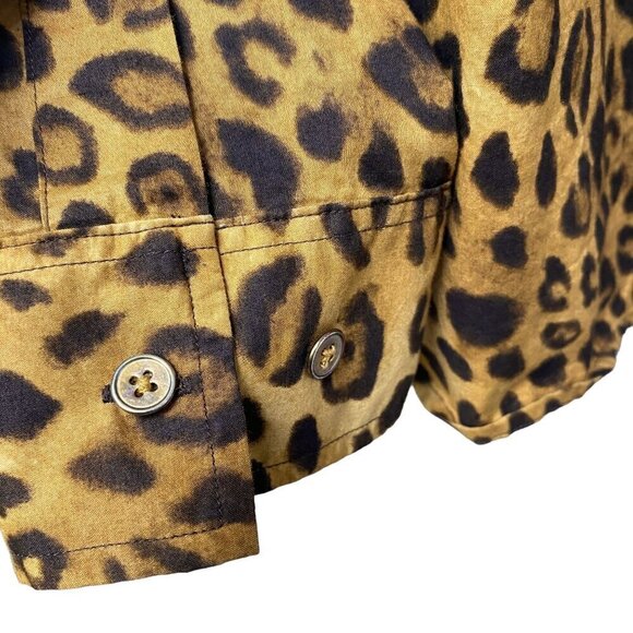 JONES New York Leopard Shirt Plus Size 3X Womens Cotton Button up Top Long Sleev - Picture 7 of 10